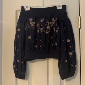 Free People floral off the shoulder blouse